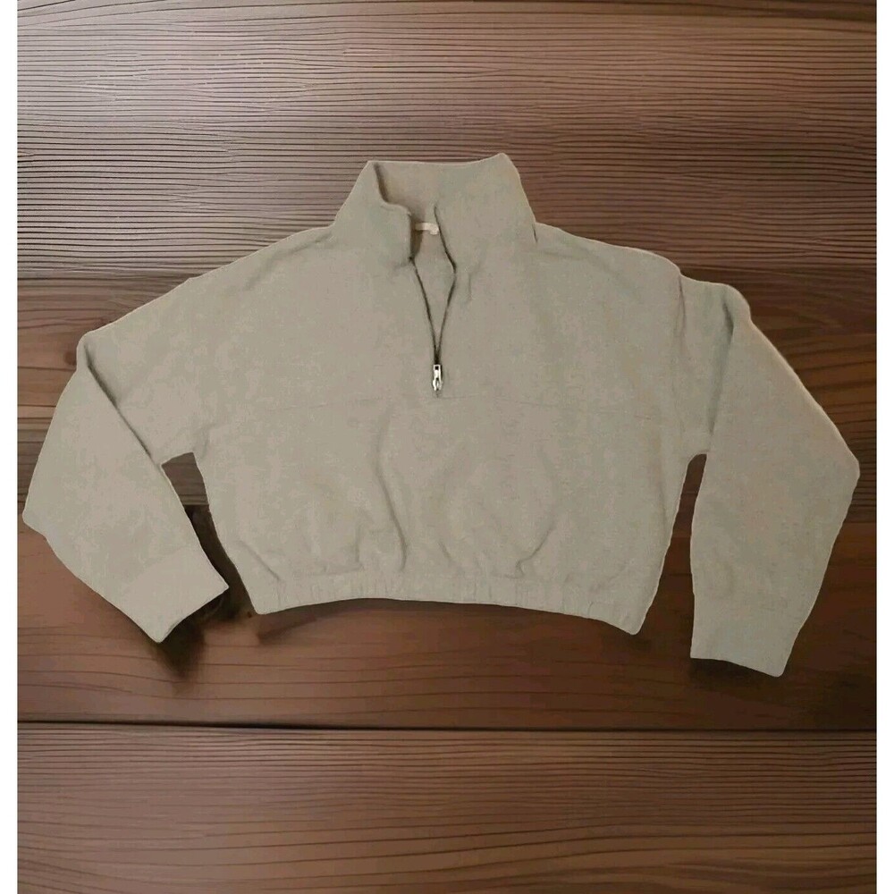 NIA Pullover Gray Cropped 95% Cotton Sweater Size Large
